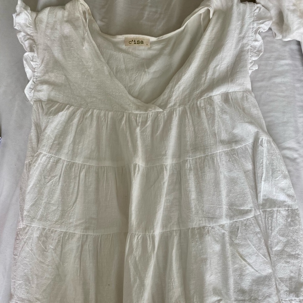 White ruffle romper